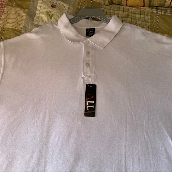 ALL White Polo Shirt Size 5XL - Picture 3 of 11